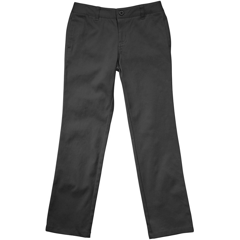 French Toast Girls' Straight Leg Twill Pant Heather Grey, 5 Youth - Uniform Accessories at Academy Sports