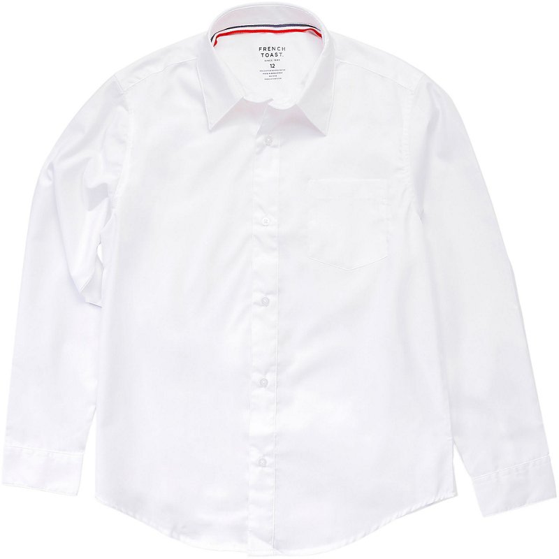 French Toast School Uniform Toddler Boys 2T-4T Long Sleeve Poplin Dress Shirt, 34135 White / 4T