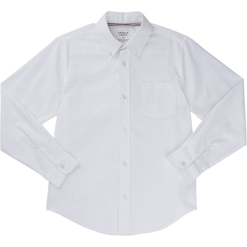 French Toast Boys School Uniform Long Sleeve Oxford Shirt, Sizes 4-20 & Husky
