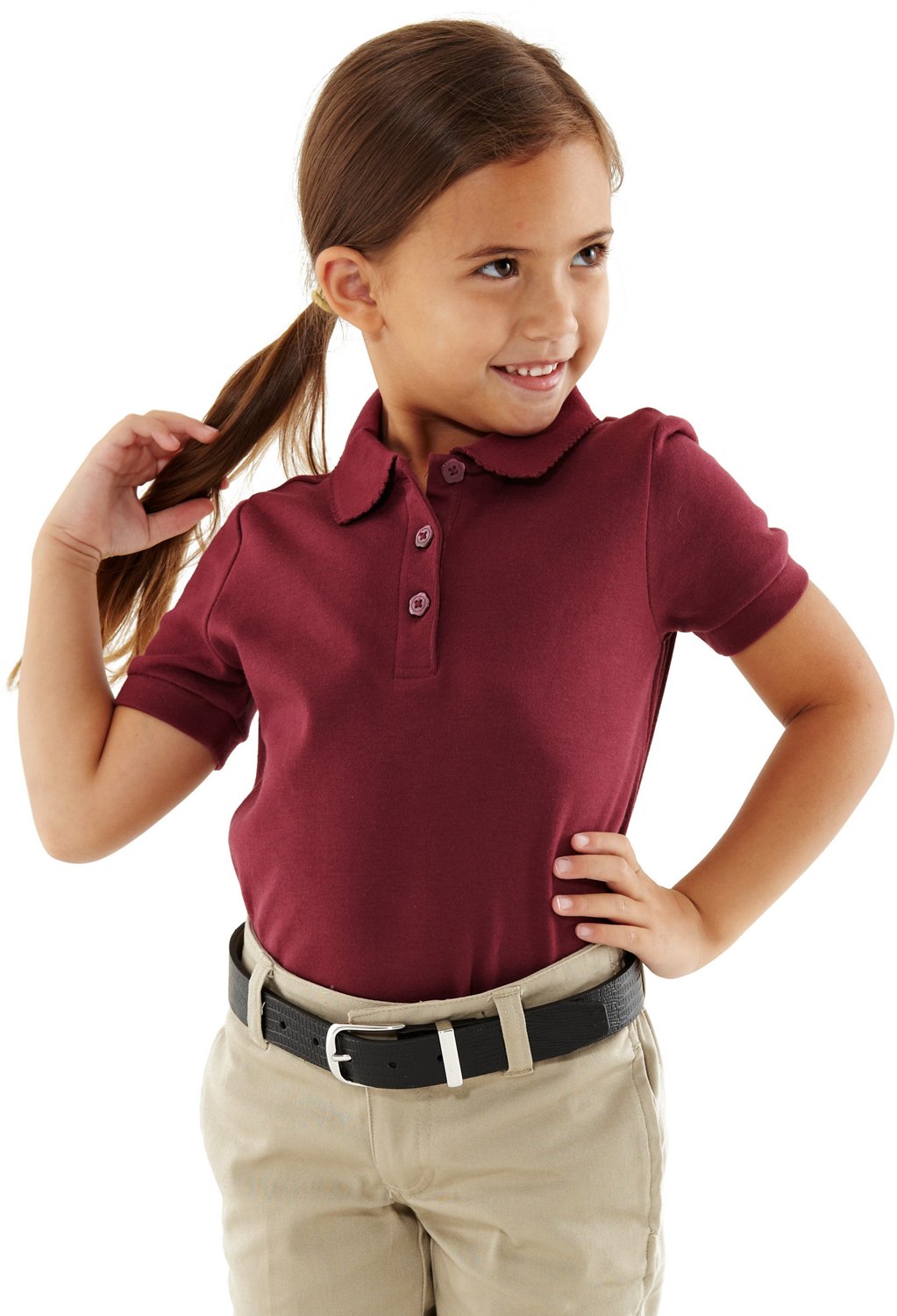 French Toast Toddler Girls' Short Sleeve Picot Collar Polo Shirt - view number 2