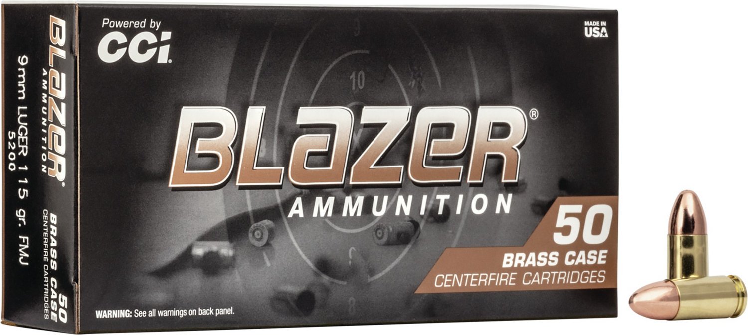 Blazer Brass 9mm Luger 115-Grain FMJ Centerfire Pistol Ammunition