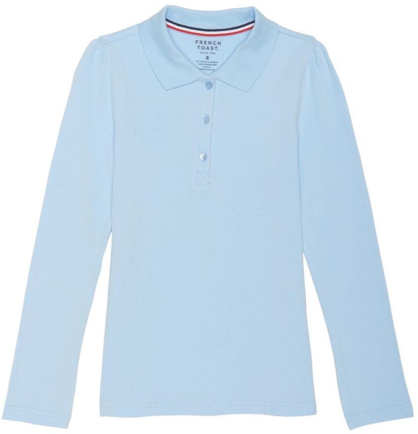 French Toast Girls' Long Sleeve Stretch Pique Polo Academy