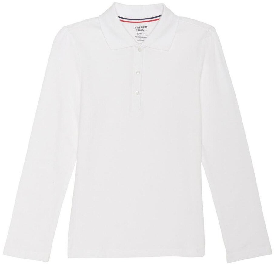French Toast Girls' Long Sleeve Stretch Pique Polo