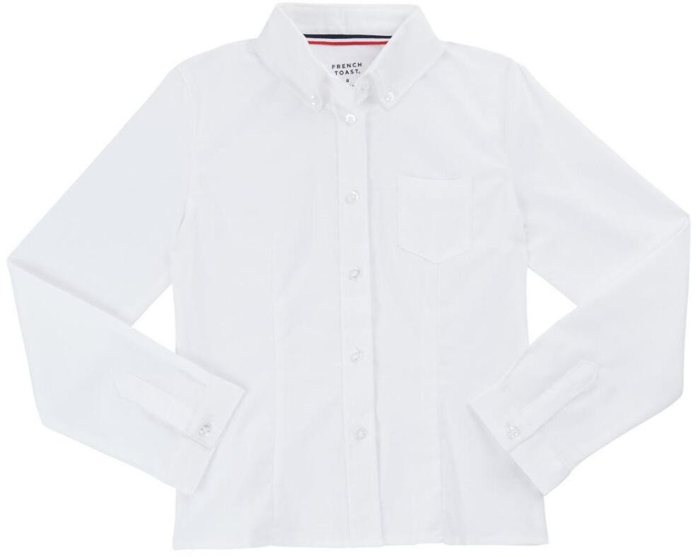 French Toast Girls' Long Sleeve Oxford Blouse with Darts