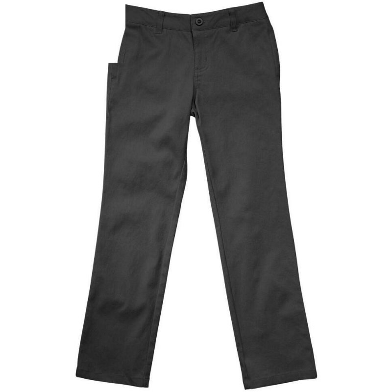 French Toast Girls' Plus Size Straight Leg Twill Pant Grey Light, 12 Plus Youth - Uniform Accessories at Academy Sports