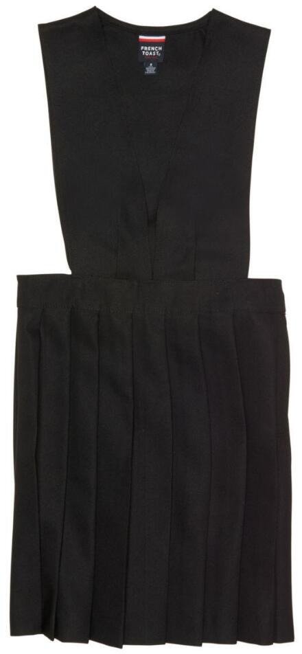 French Toast Girls' Vneck Pleated Jumper Academy