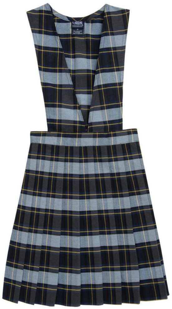 French Toast Girls' Vneck Pleated Plaid Jumper Academy