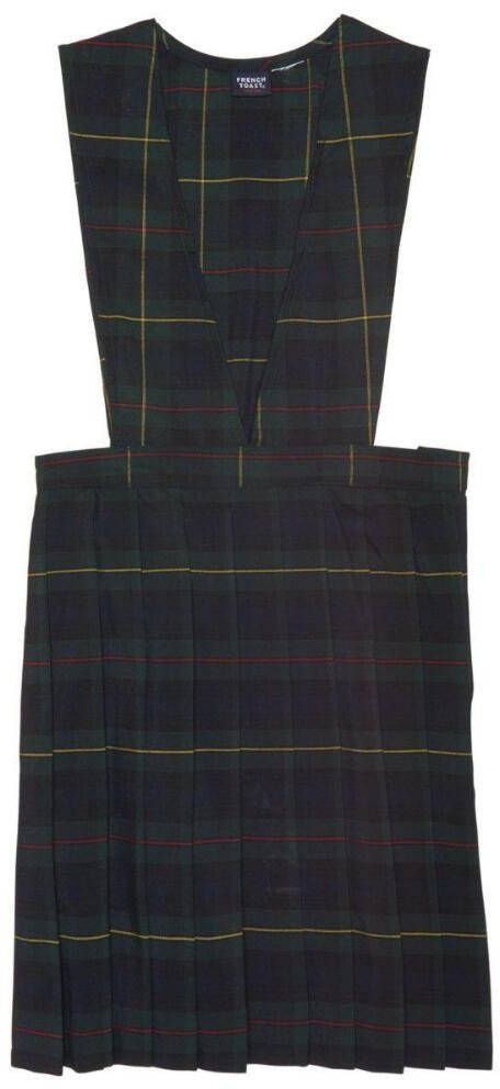 French Toast Girls' V-neck Pleated Plaid Jumper