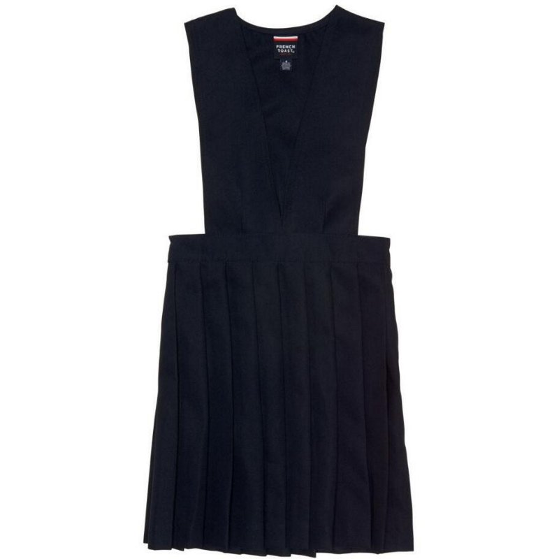 French Toast Toddler Girls' V-neck Pleated Jumper Navy Blue, 3 Toddler - Uniform Accessories at Academy Sports
