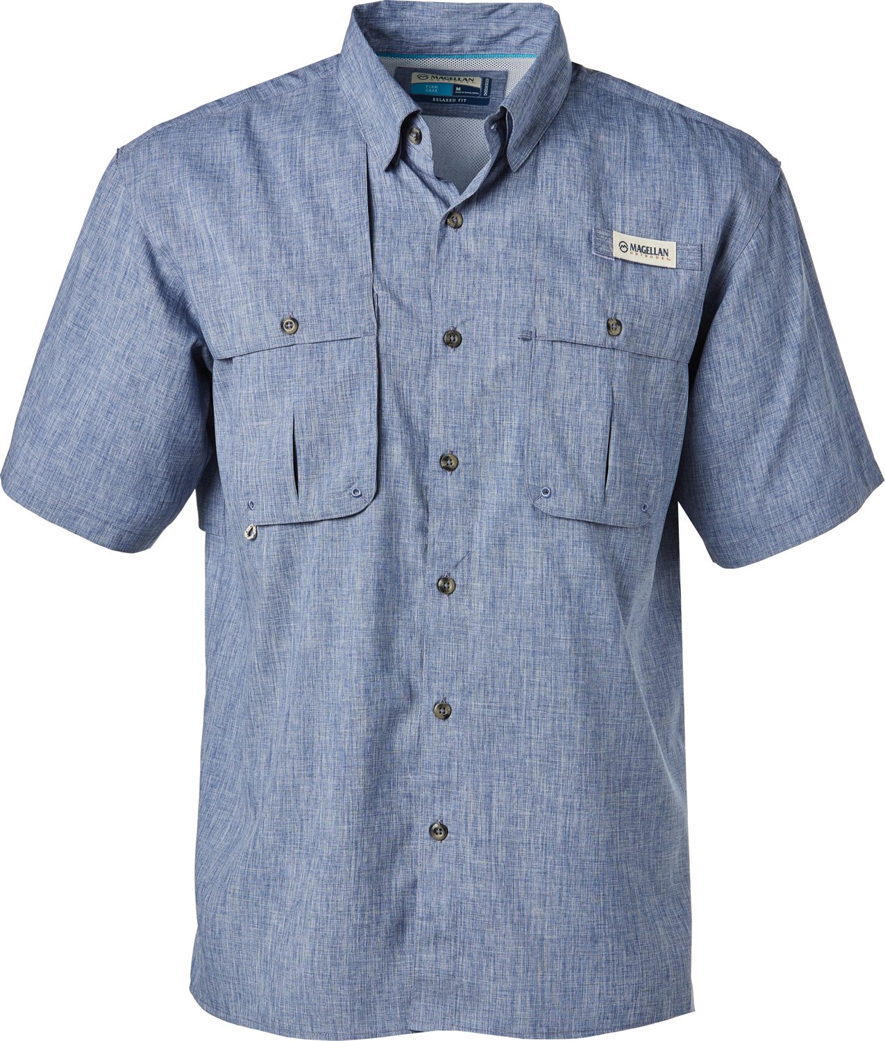 Tan and Blue Magellan Fishing Shirt