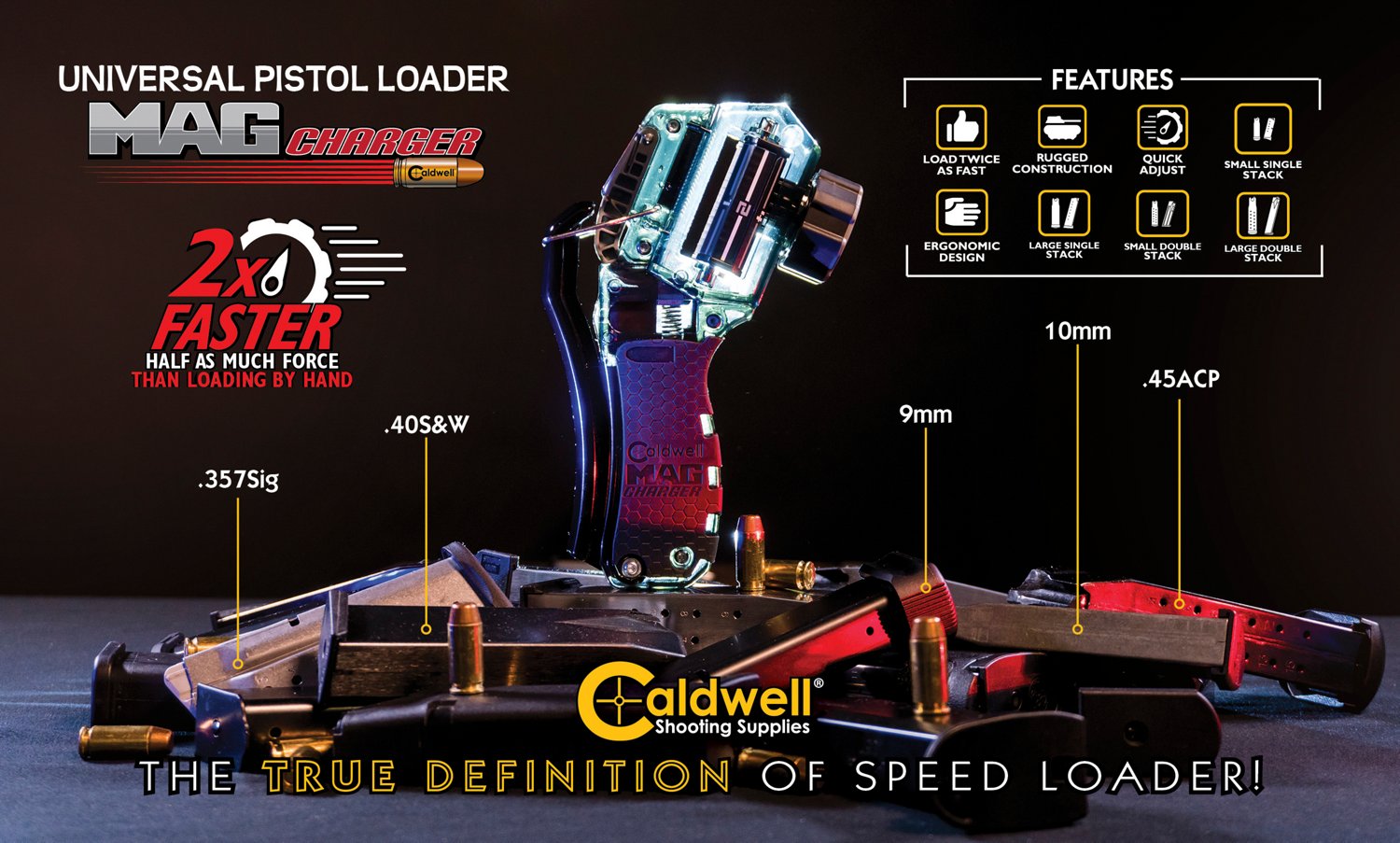 Caldwell Mag Charger Universal Pistol Loader Academy
