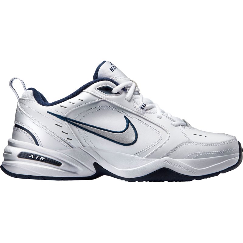 Nike Men's Air Monarch IV Training Shoes White/Metallic Silver, 8.5 - Men's Training at Academy Sports product image