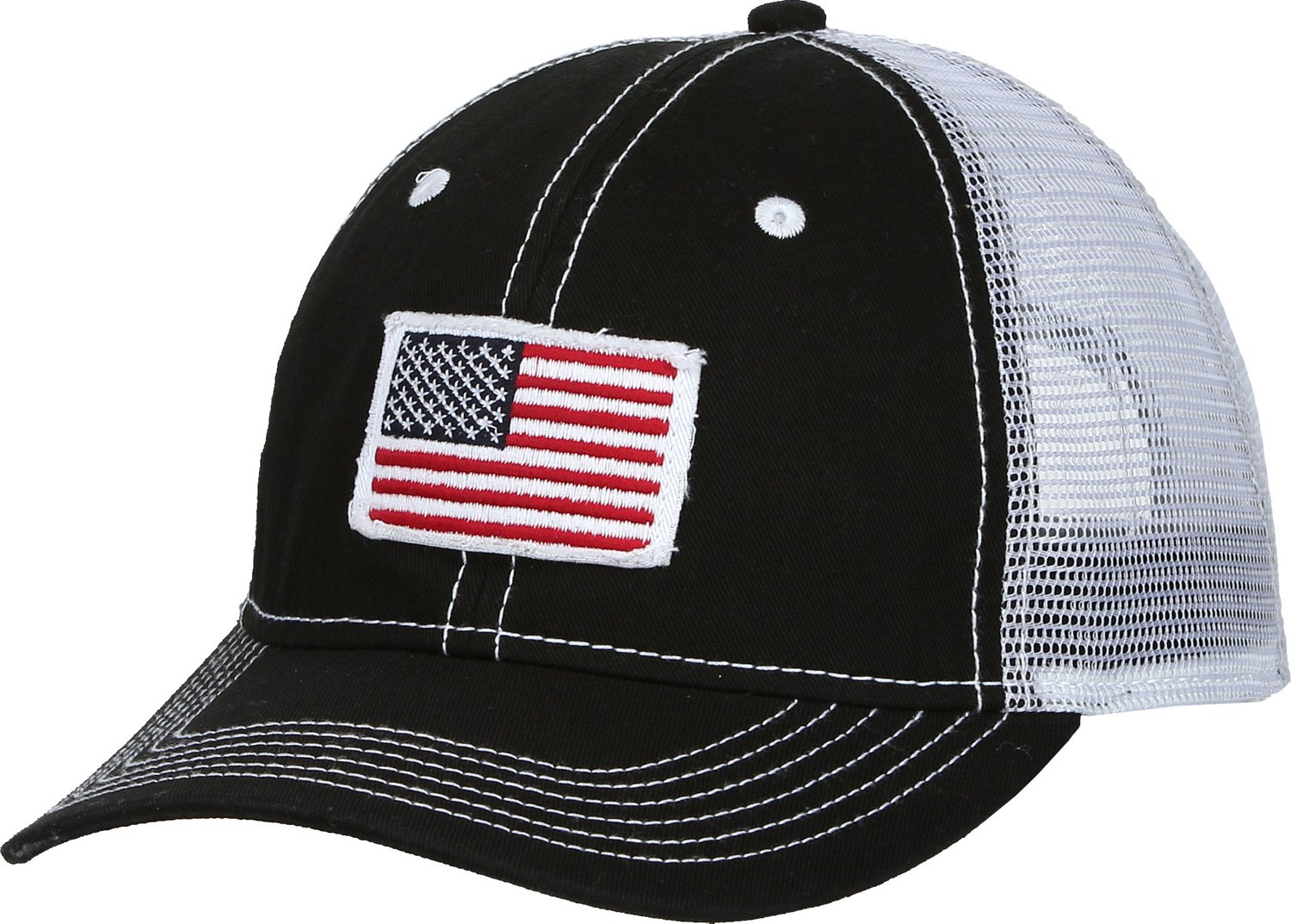 Academy Sports + Outdoors Men's American Flag Trucker Hat - view number 2
