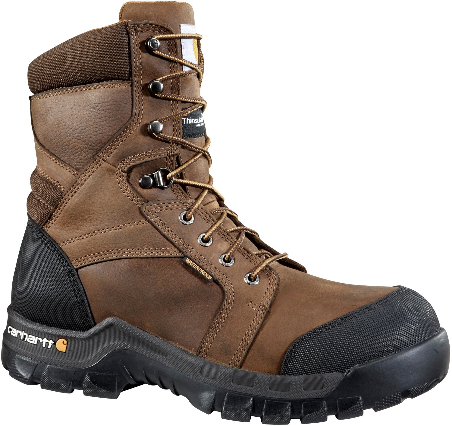 Carhartt Men s 8 in Rugged Flex Insulated EH Composite Toe Lace Up Work Boots Academy