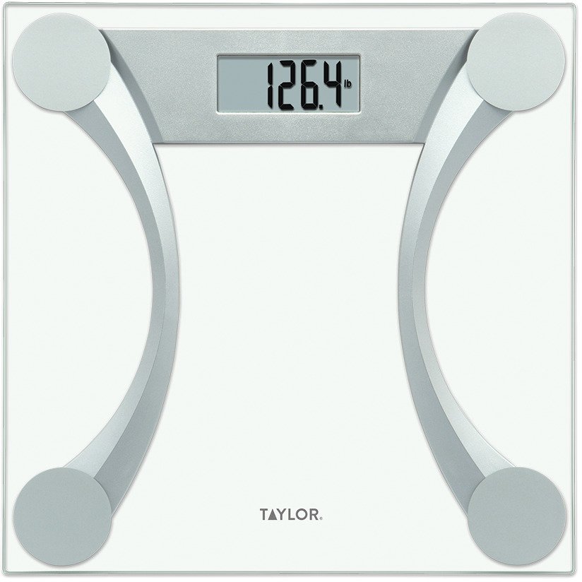 Taylor USA  Glass Electronic Scale with Red LCD Digits - Glass Electronic  Scales - Weight Management