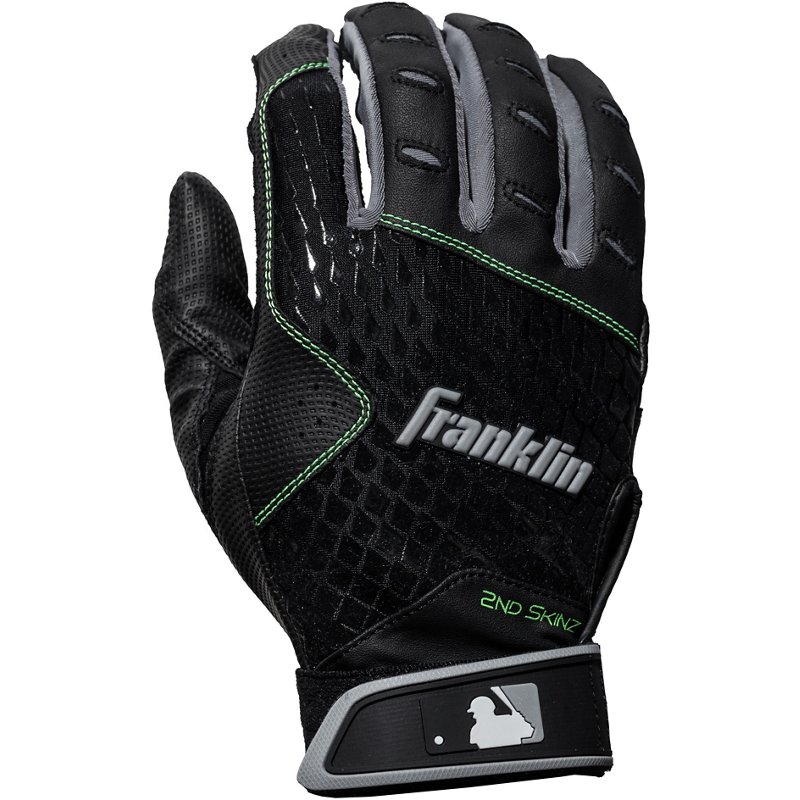 Franklin Adults' 2nd-Skinz Batting Gloves Black/Black, Large - Baseball/Softball Accessories at Academy Sports