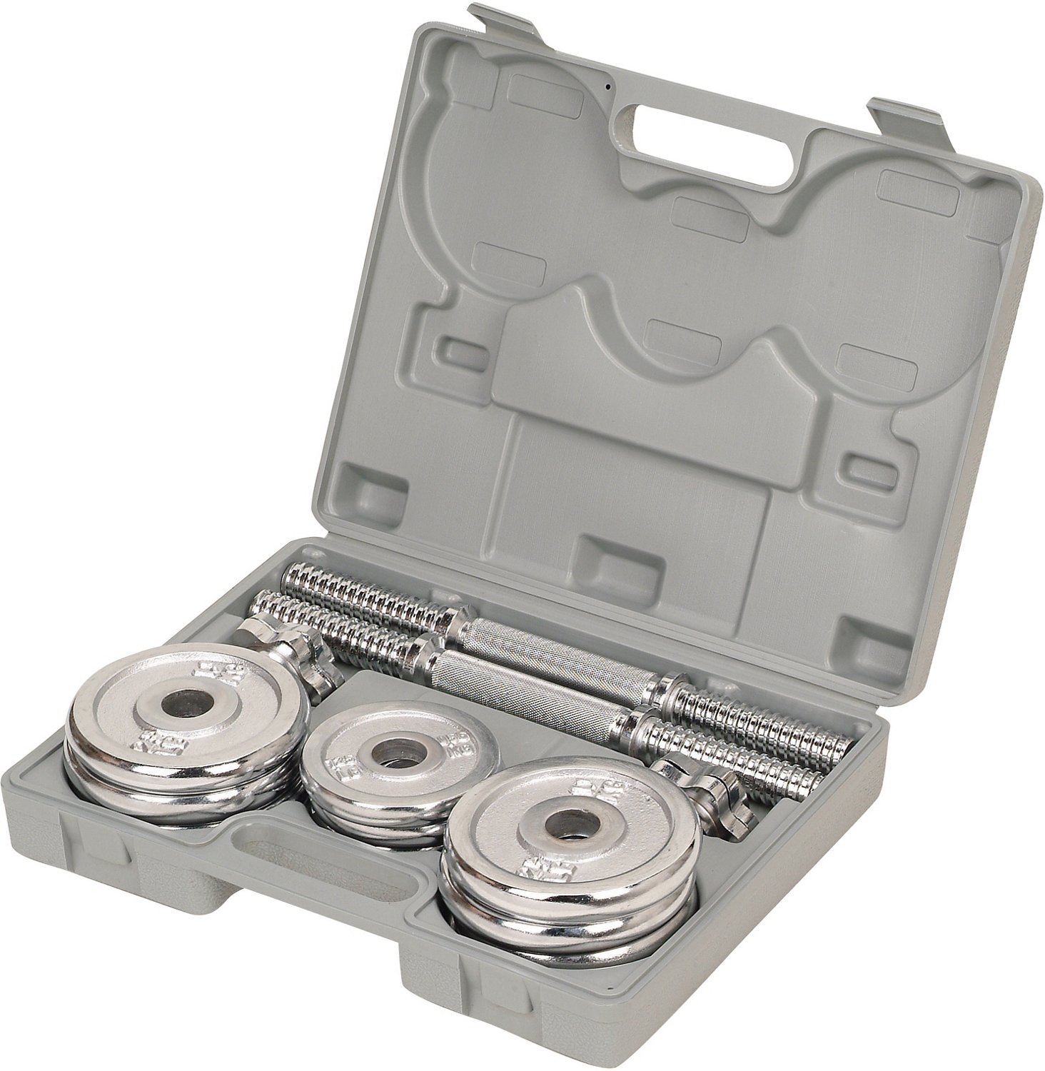 Sunny Health & Fitness 33 lb Adjustable Chrome Dumbbell Set - view number 2