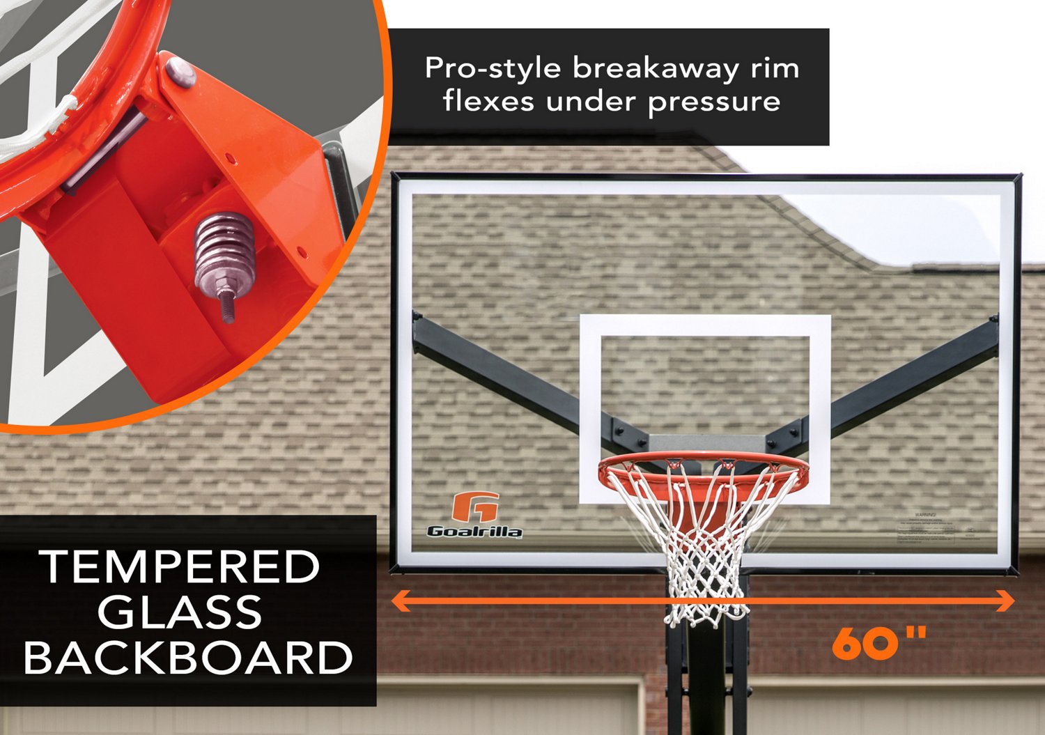 Goalrilla FT Series 60 in Inground Tempered Glass Basketball Hoop - view number 2