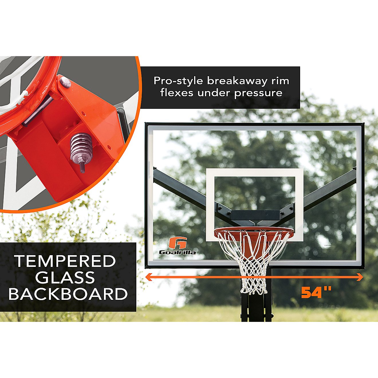 Goalrilla FT Series 54 in Inground Tempered Glass Basketball Hoop                                                                - view number 5