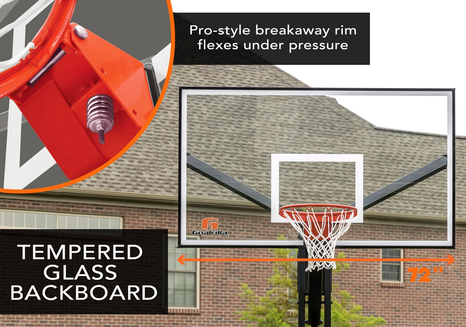 Goalrilla FT Series 72 in Inground Tempered Glass Basketball Hoop                                                                - view number 3
