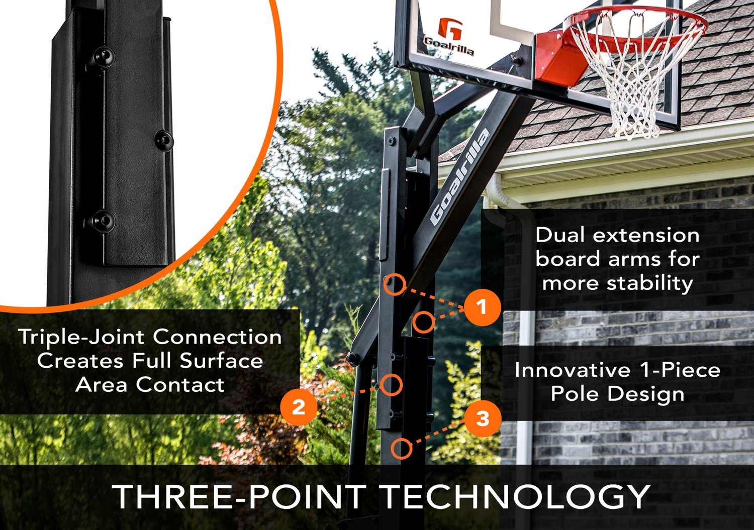 Goalrilla FT Series 72 in Inground Tempered Glass Basketball Hoop                                                                - view number 5