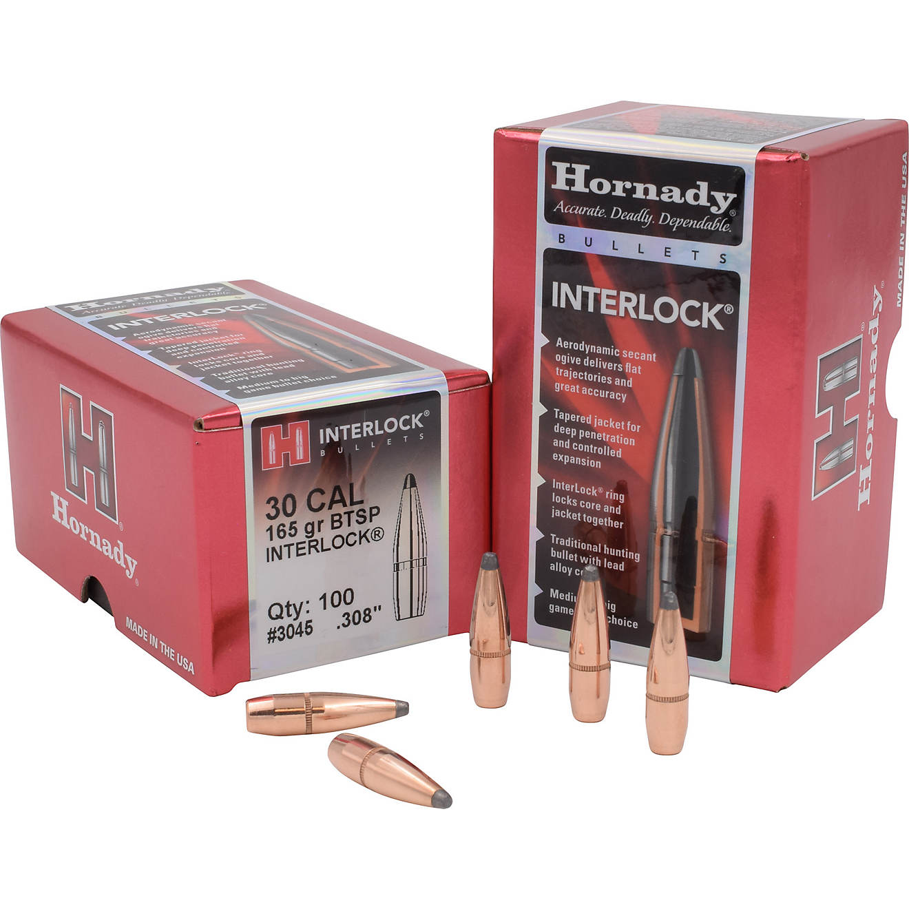 Hornady InterLock BTSP .30 Caliber 165-Grain Bullets                                                                             - view number 1