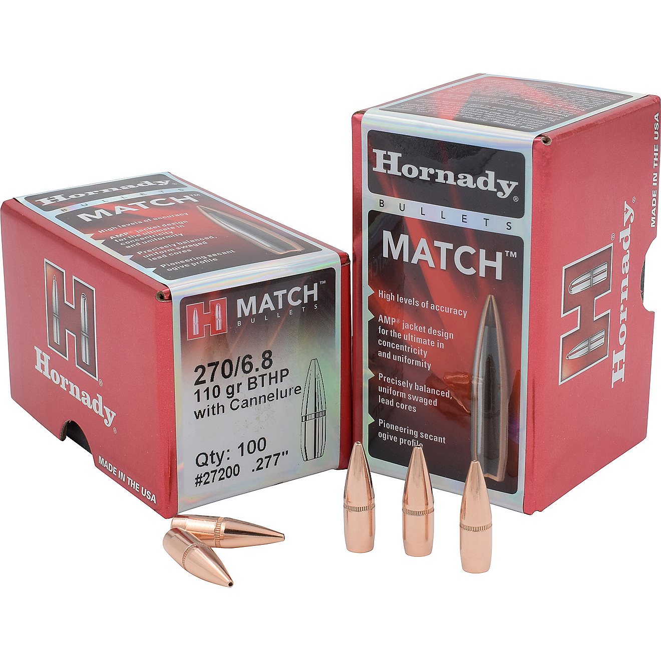 Hornady BTHP 6.8mm 110-Grain Bullets with Cannelure                                                                              - view number 1
