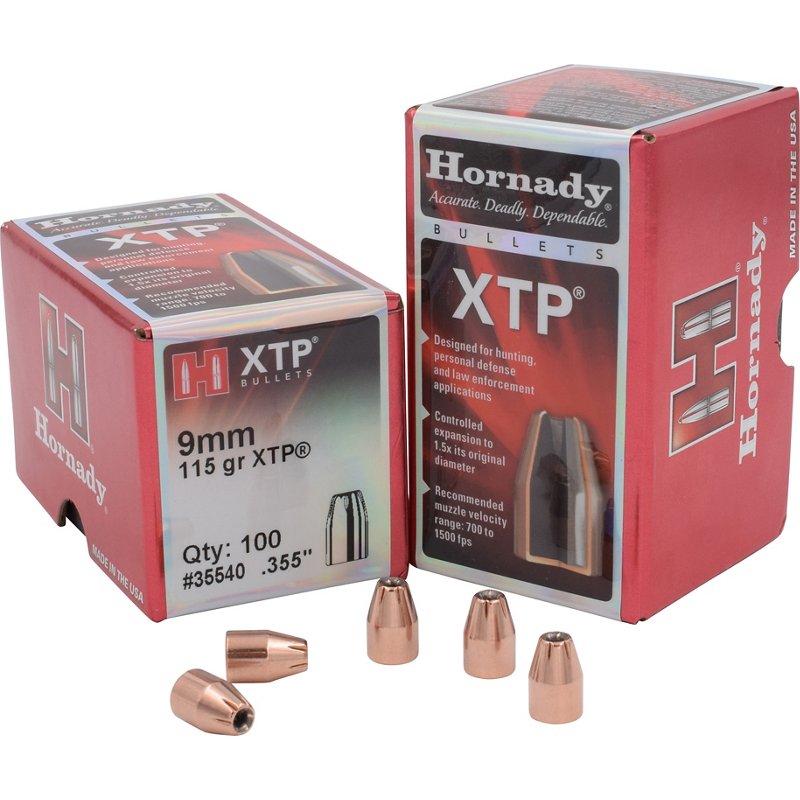 Hornady XTP Pistol Bullets -  115 Grain - .355 dia. - 100 count