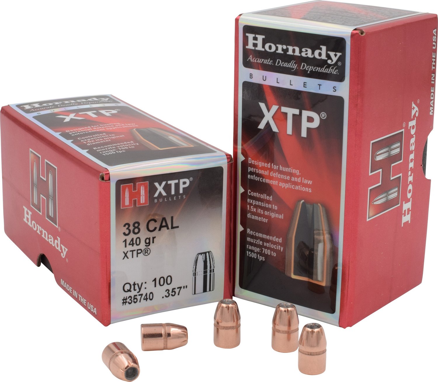Hornady HP XTP .38 140-Grain Bullets - 100 rounds