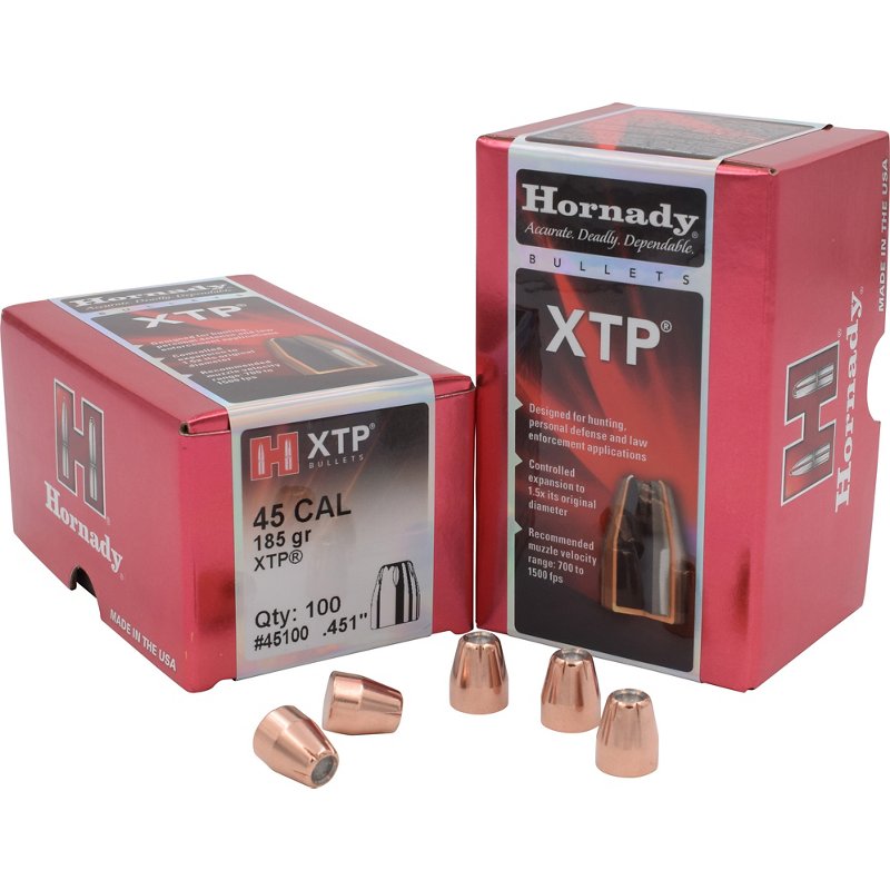 Hornady XTP Pistol Bullets - 185 Grain - .451 dia. - 100 count