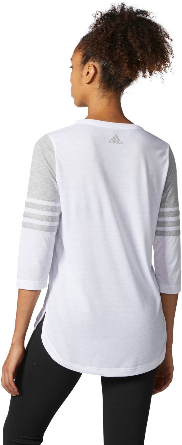 adidas Women's 3S Block Long Sleeve T-shirt                                                                                      - view number 4