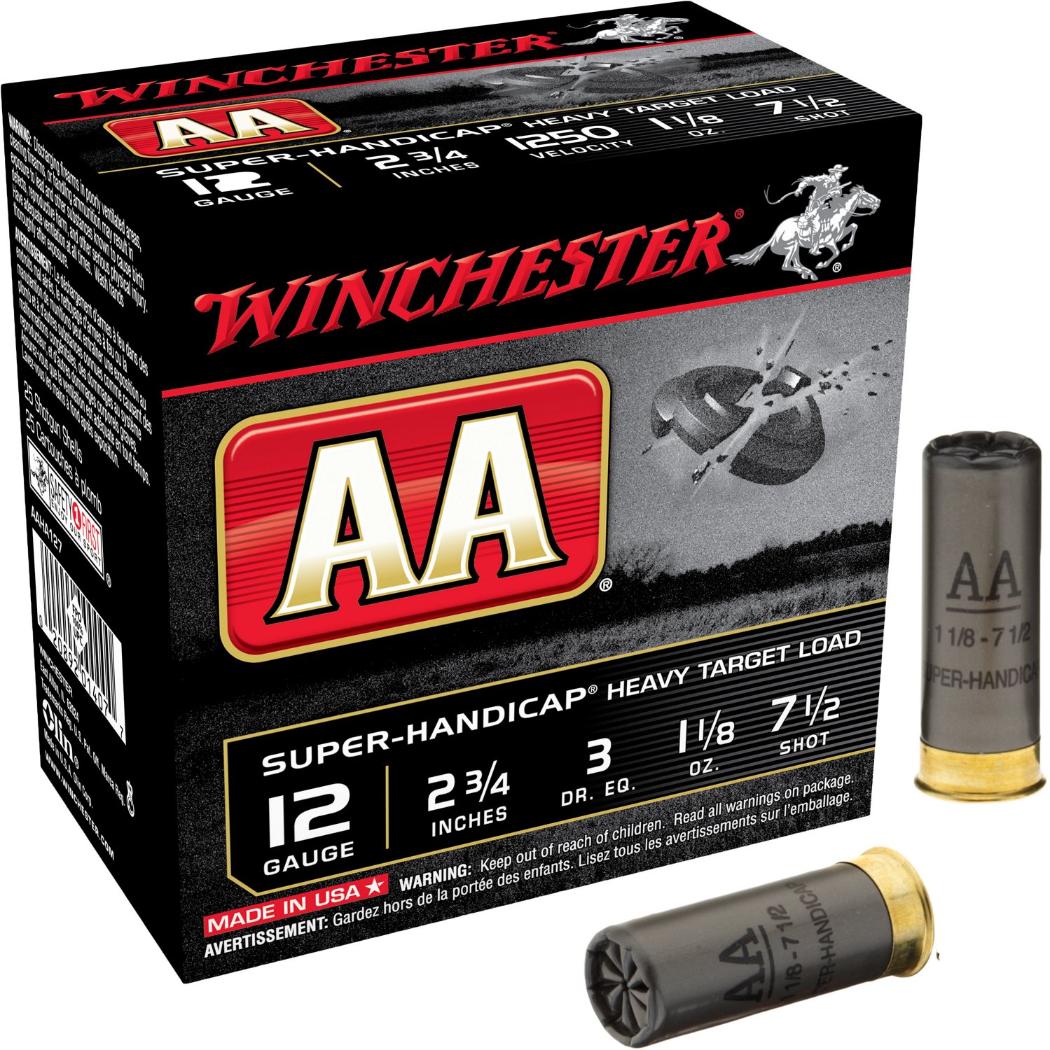 Winchester AA Super-Handicap Target Load 12 Gauge Shotshells - 25 Rounds                                                         - view number 2