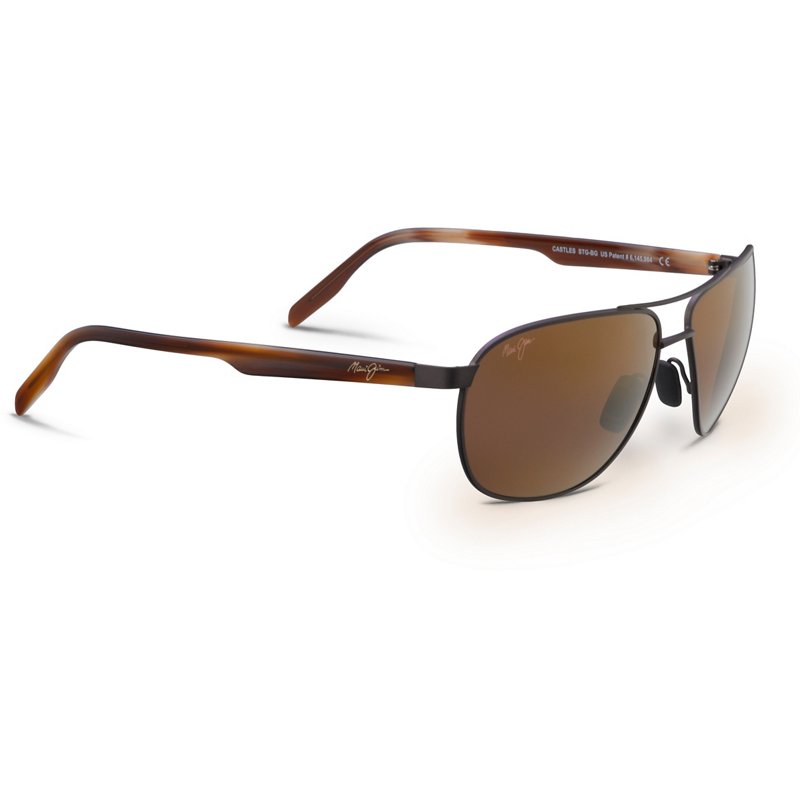 Photos - Wrist Watch Maui Jim Adults' Castles Polarized Sunglasses Brown/Brown - Case Sunglasse