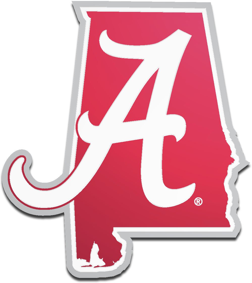 Stockdale University of Alabama Metallic State Shape Auto Emblem - view number 1