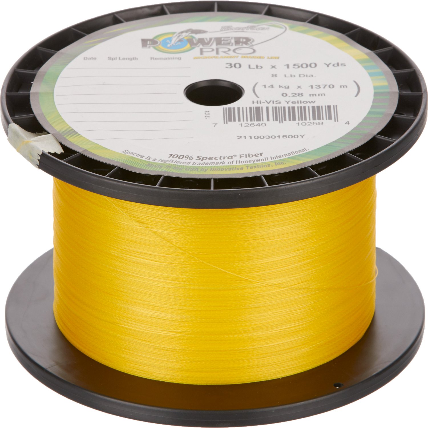 PowerPro Braided Spectra Fiber Fishing Line Hi-Vis Yellow 30LB 100 Yds