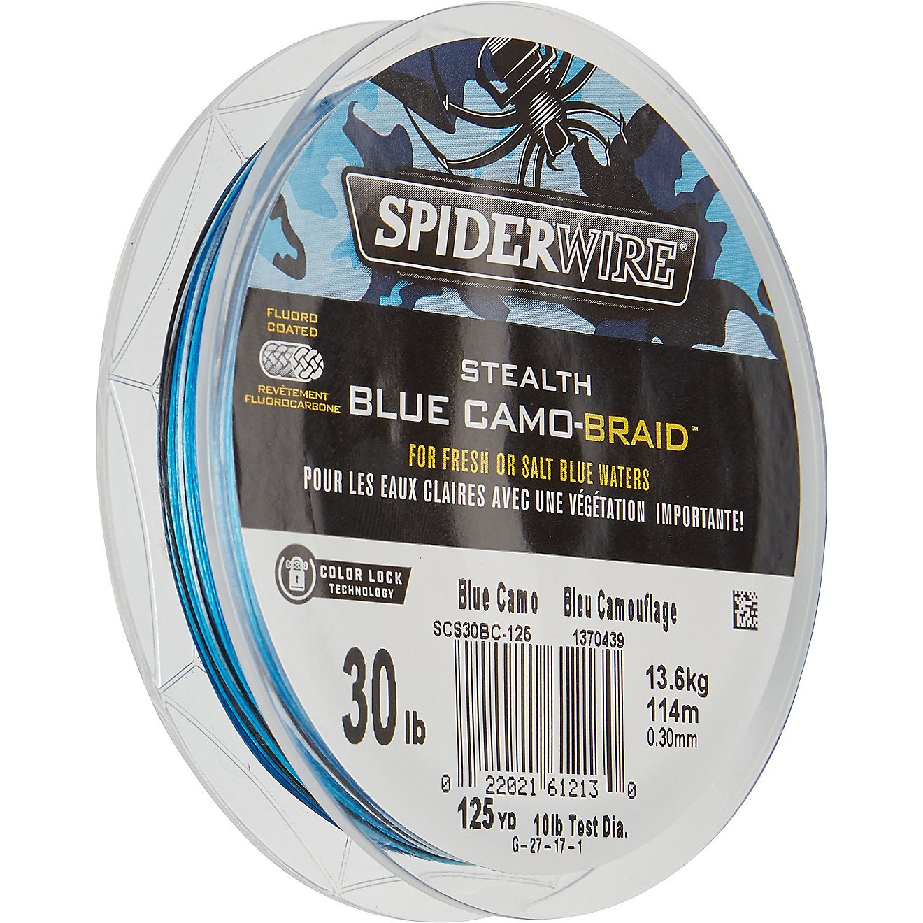 Spiderwire Stealth Blue Camo-Braid - 125 yards Braided Fishing