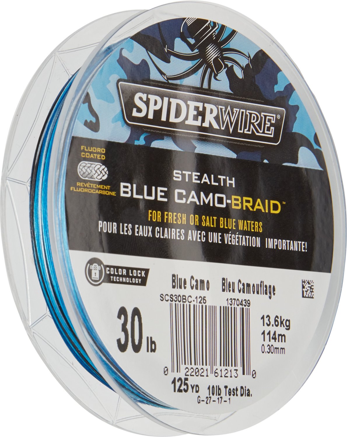 SpiderWire Stealth Blue Camo Fishing Line – 0.009in Diameter, 0.22mm, 125 Yd