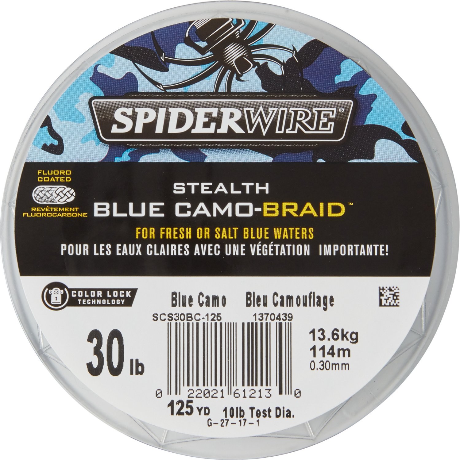 Spiderwire Stealth Blue Camo-Braid - 125 yards Braided Fishing
