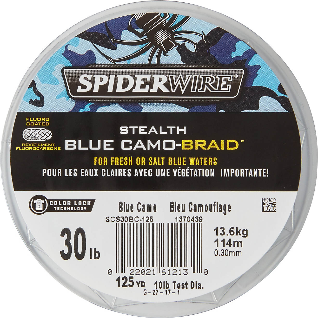 Spiderwire Stealth Blue Camo-Braid - 125 yards Braided Fishing Line