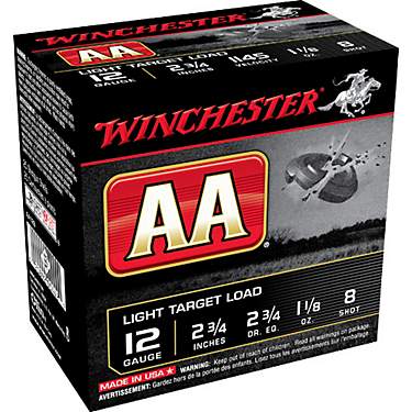 Winchester AA Light Target Load 12 Gauge 8 Shotshells - 25 Rounds