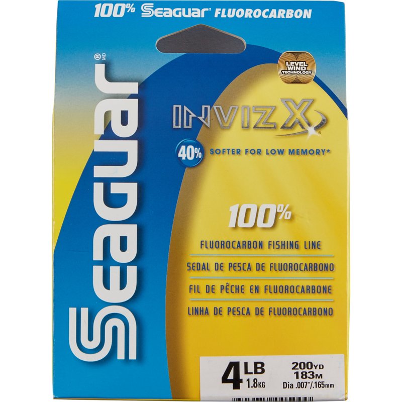 Photos - Fishing Line SEAGUAR INVIZX 4 lb 200 yards Fluorocarbon  Clear, 4 Lbs - s at Academy Sports 04VZ200 