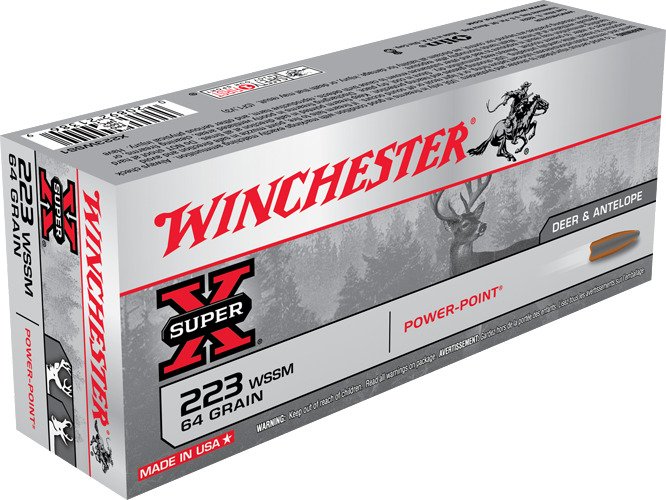 Winchester Super-X Power-Point .223 WSSM 64-Grain Centerfire Rifle Ammunition