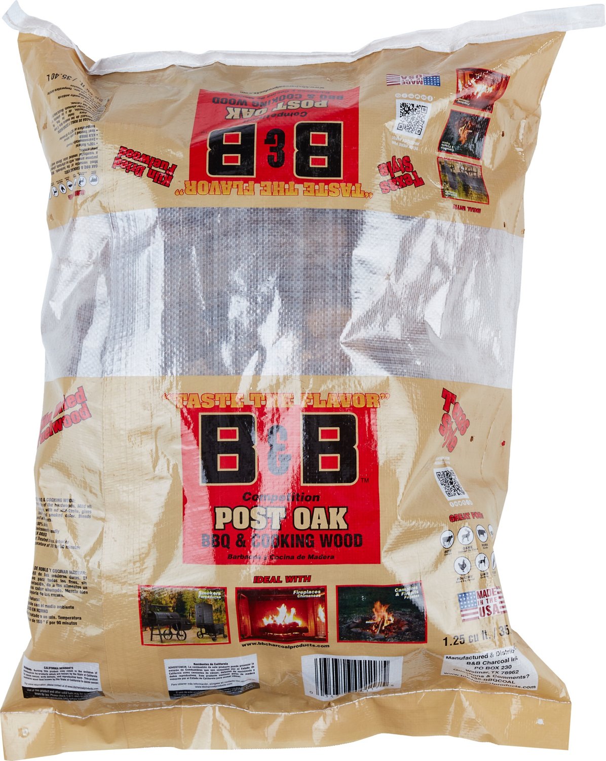 B&B Kiln Dried Flavored 1.25 cu ft BBQ/Cooking Wood Logs Academy