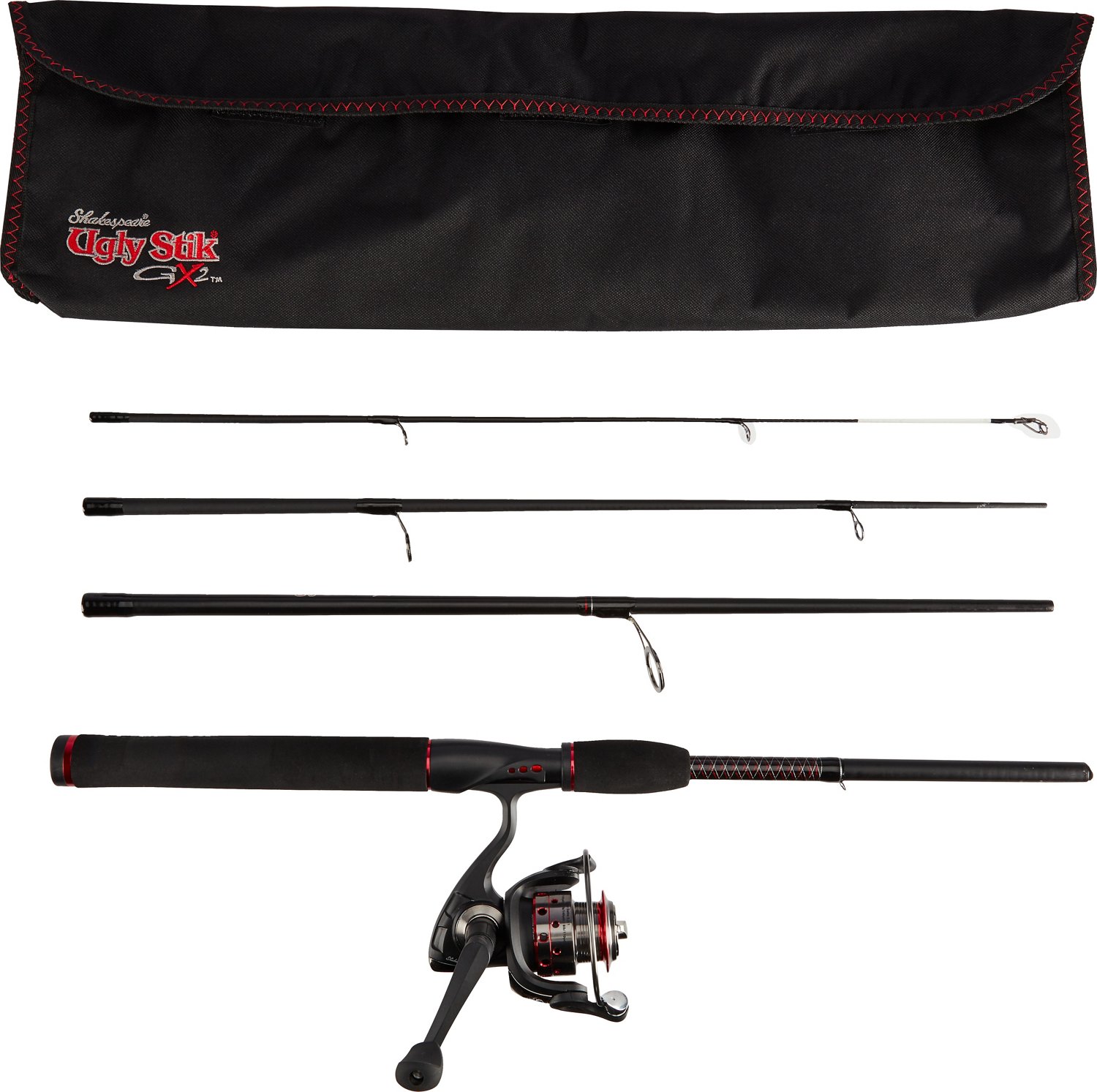 Ugly Stik GX2 Travel 6 ft 6 in M Spinning Rod and Reel Combo