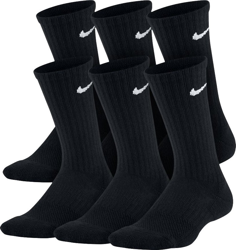 Nike Boys' Performance Cushioned Crew Training Socks 6 Pack                                                                      - view number 1 selected