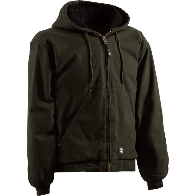 Berne Men's Original Washed Hooded Jacket Green, Medium - Men's Work Jackets at Academy Sports product image