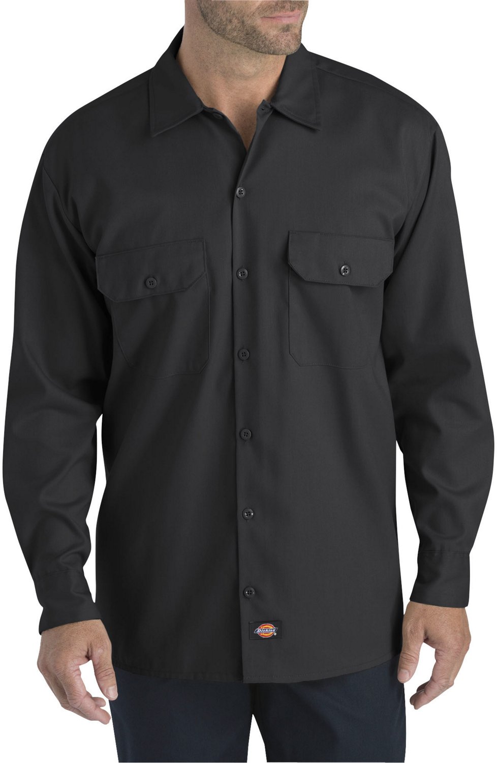 Dickies Men's FLEX Relaxed Fit Long Sleeve Twill Work Shirt | Academy