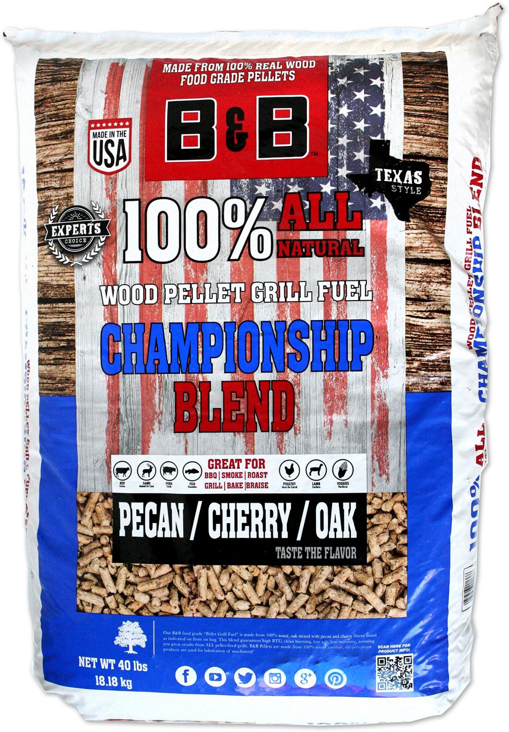 B&B 40 lb Championship Blend Pellet Grill Fuel                                                                                   - view number 1 selected