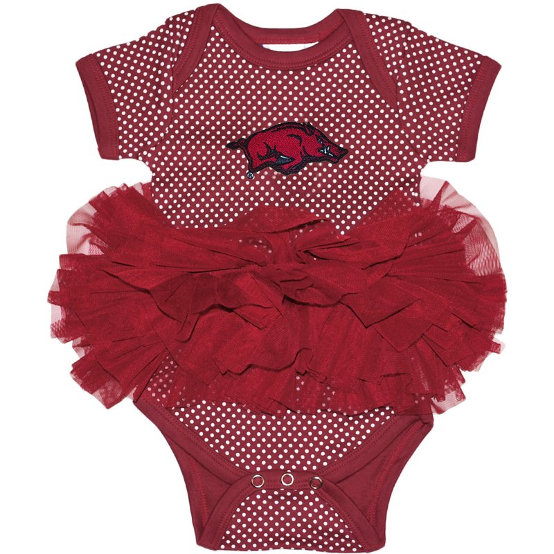 Two Feet Ahead Infants Girls' University of Arkansas Tutu Creeper Red, 12 Months Infant - NCAA Youth Apparel at Academy Sports