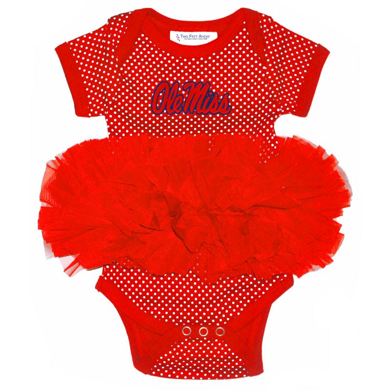 Two Feet Ahead Infants Girls' University of Mississippi Tutu Creeper Red, 18 Months Infant - NCAA Youth Apparel at Academy Sports